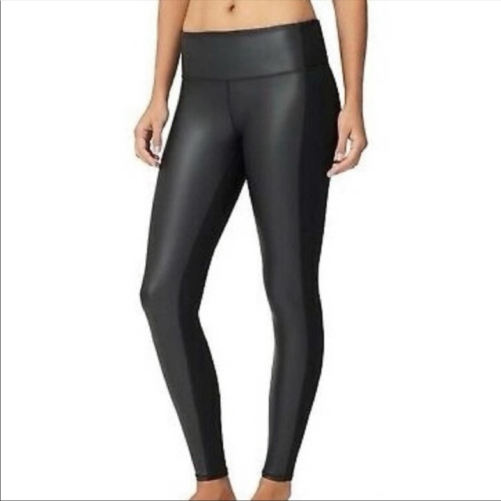 Athleta faux leather front leggings in size small
